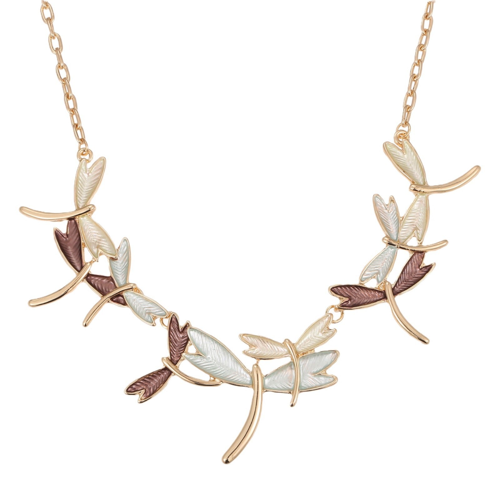 Wholesale New Colorful Painting Oil Dragonfly Flying Necklace